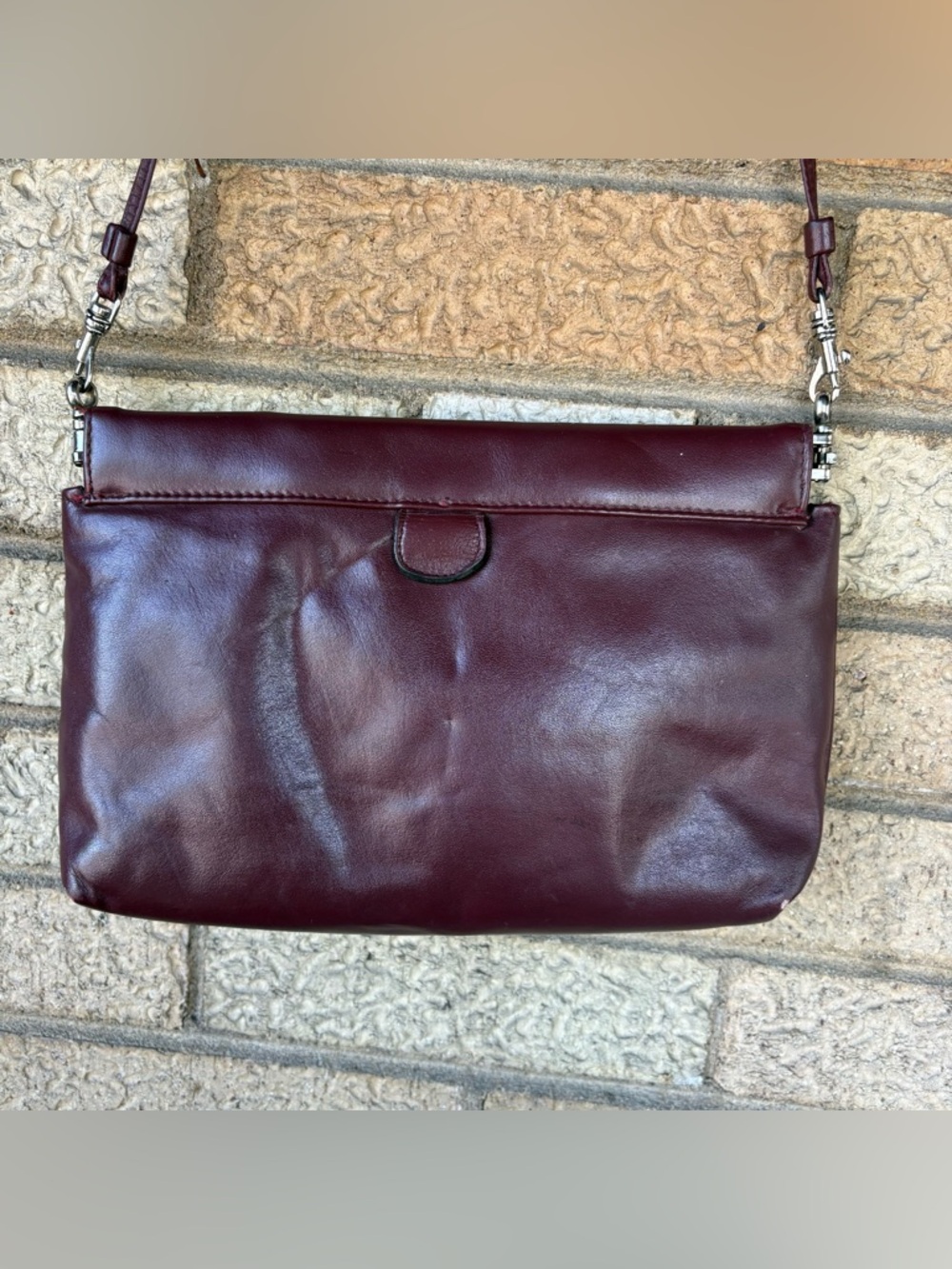 Vintage Etienne Aigner Burgundy Leather Crossbody/Clutch Bag - Picture 7 of 10